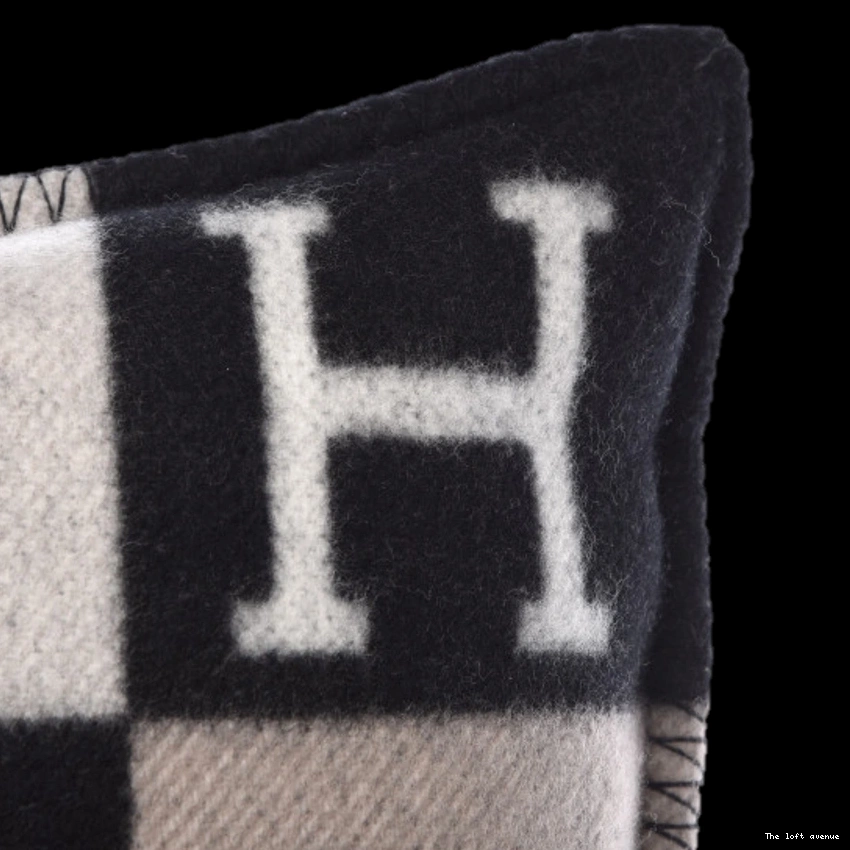 PILLOW THROW STRIPE WOOL HERMES 0804